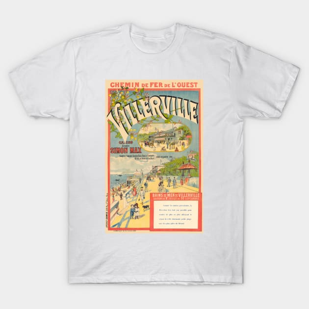 Villerville France Railroad Vintage Poster 1890 T-Shirt by vintagetreasure